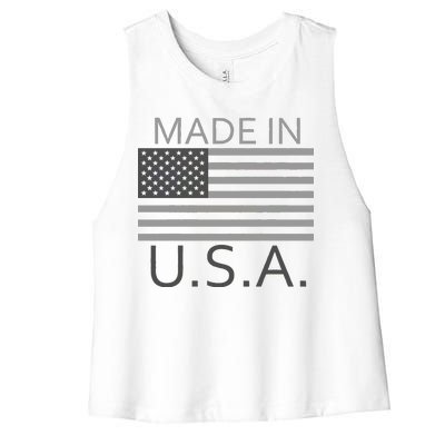 Made In USA Gray Style Women's Racerback Cropped Tank