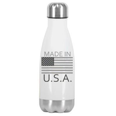 Made In USA Gray Style Stainless Steel Insulated Water Bottle