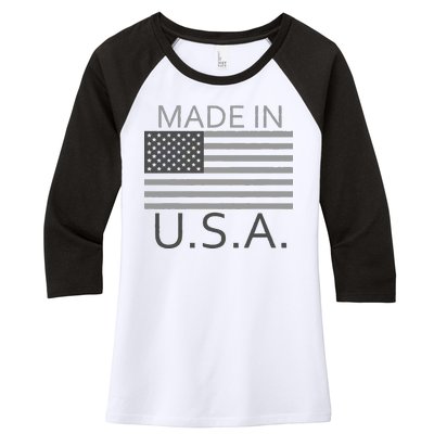 Made In USA Gray Style Women's Tri-Blend 3/4-Sleeve Raglan Shirt