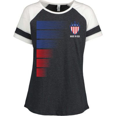 Made In USA Soccer Team Flag Enza Ladies Jersey Colorblock Tee