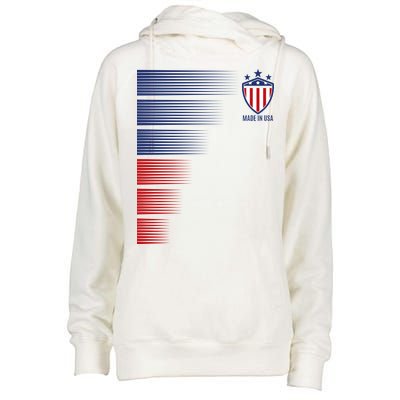 Made In USA Soccer Team Flag Womens Funnel Neck Pullover Hood