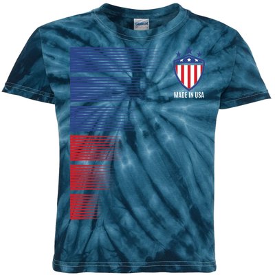 Made In USA Soccer Team Flag Kids Tie-Dye T-Shirt