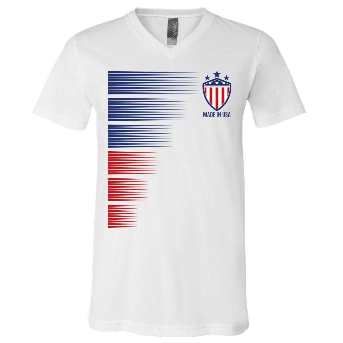 Made In USA Soccer Team Flag V-Neck T-Shirt