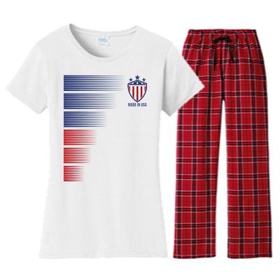 Made In USA Soccer Team Flag Women's Flannel Pajama Set