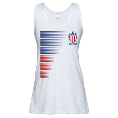 Made In USA Soccer Team Flag Ladies Essential Flowy Tank