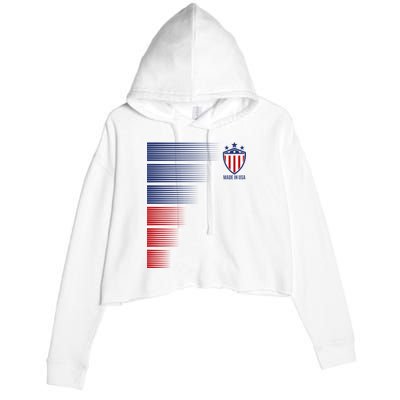 Made In USA Soccer Team Flag Crop Fleece Hoodie