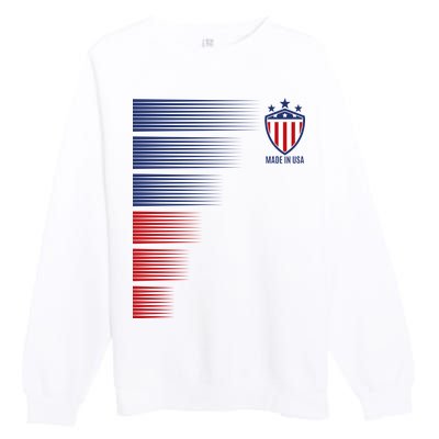 Made In USA Soccer Team Flag Premium Crewneck Sweatshirt