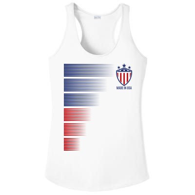 Made In USA Soccer Team Flag Ladies PosiCharge Competitor Racerback Tank