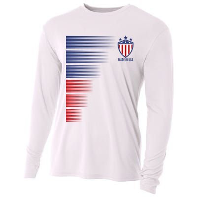 Made In USA Soccer Team Flag Cooling Performance Long Sleeve Crew
