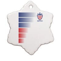 Made In USA Soccer Team Flag Ceramic Star Ornament