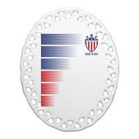 Made In USA Soccer Team Flag Ceramic Oval Ornament