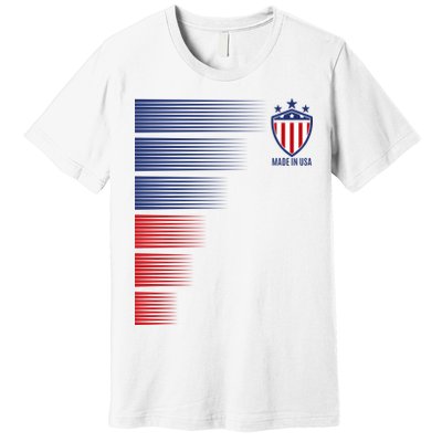 Made In USA Soccer Team Flag Premium T-Shirt