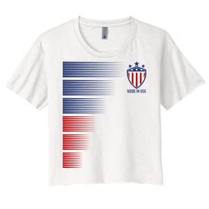 Made In USA Soccer Team Flag Women's Crop Top Tee