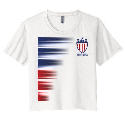 Made In USA Soccer Team Flag Women's Crop Top Tee