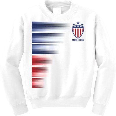 Made In USA Soccer Team Flag Kids Sweatshirt