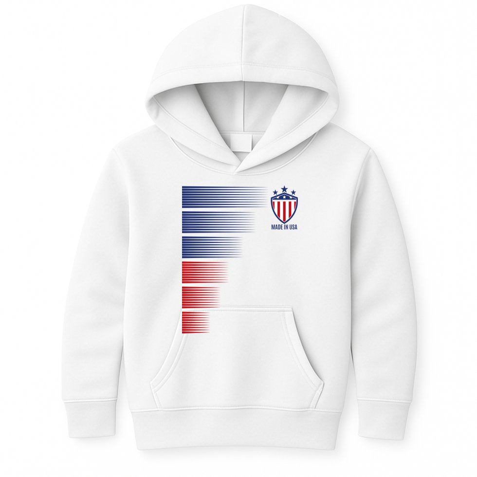 Made In USA Soccer Team Flag Kids Hoodie