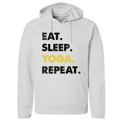 Meditate Asanas Eat Sleep Yoga Repeat Gift Performance Fleece Hoodie