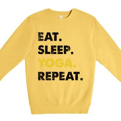 Meditate Asanas Eat Sleep Yoga Repeat Gift Premium Crewneck Sweatshirt