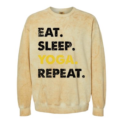 Meditate Asanas Eat Sleep Yoga Repeat Gift Colorblast Crewneck Sweatshirt