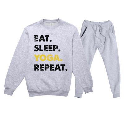 Meditate Asanas Eat Sleep Yoga Repeat Gift Premium Crewneck Sweatsuit Set