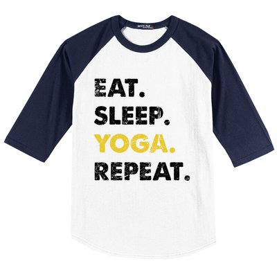 Meditate Asanas Eat Sleep Yoga Repeat Gift Baseball Sleeve Shirt