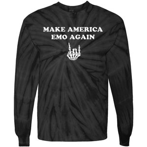 Make America Emo Again Funny Punk Band Tie-Dye Long Sleeve Shirt