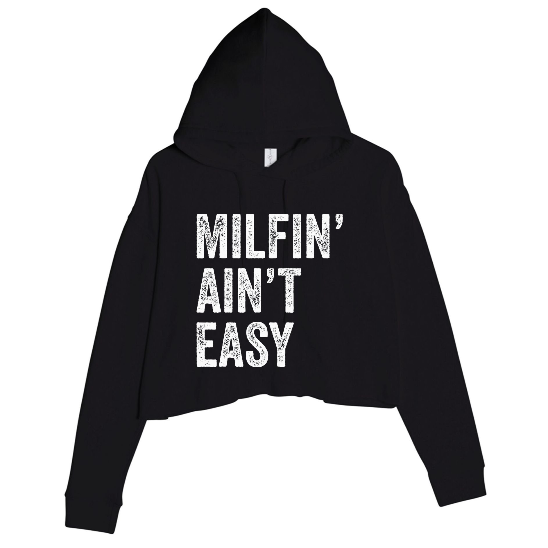 Milfin AinT Easy Funny Milf Crop Fleece Hoodie
