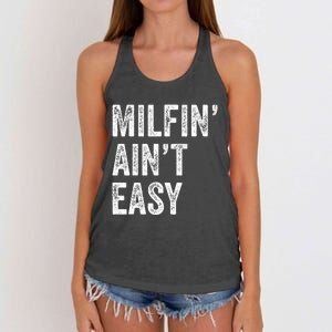 Milfin AinT Easy Funny Milf Women's Knotted Racerback Tank