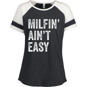 Milfin AinT Easy Funny Milf Enza Ladies Jersey Colorblock Tee