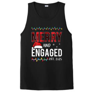 Merry And Engaged 2025 Red Plaid Matching Christmas Couple PosiCharge Competitor Tank