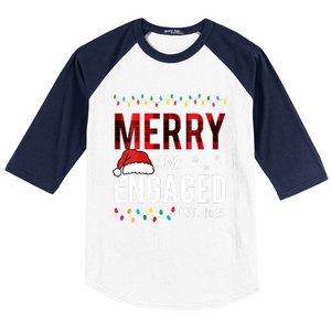 Merry And Engaged 2025 Red Plaid Matching Christmas Couple Baseball Sleeve Shirt