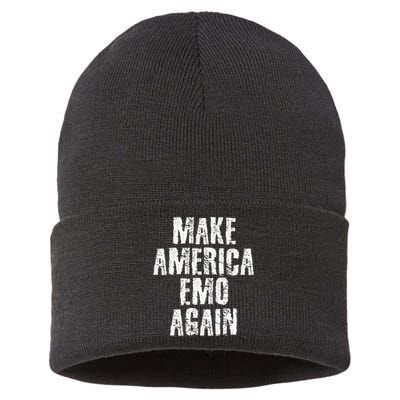 Make America Emo Again Funny Goth Us Sustainable Knit Beanie