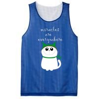 Miracles Are Everywhere Cute Xmas Cat Design Christmas Gift Mesh Reversible Basketball Jersey Tank