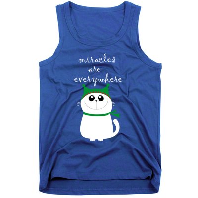 Miracles Are Everywhere Cute Xmas Cat Design Christmas Gift Tank Top