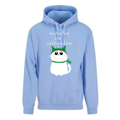 Miracles Are Everywhere Cute Xmas Cat Design Christmas Gift Unisex Surf Hoodie