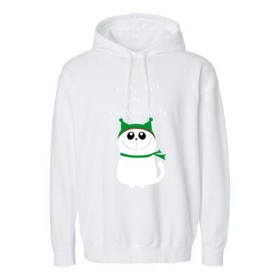 Miracles Are Everywhere Cute Xmas Cat Design Christmas Gift Garment-Dyed Fleece Hoodie