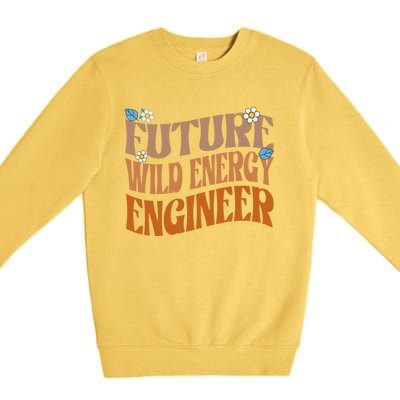 Melanated Afro Future Wind Energy Engineer Gift Premium Crewneck Sweatshirt