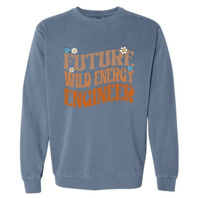 Melanated Afro Future Wind Energy Engineer Gift Garment-Dyed Sweatshirt