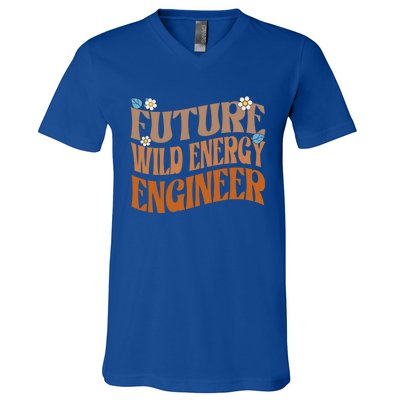 Melanated Afro Future Wind Energy Engineer Gift V-Neck T-Shirt