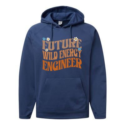 Melanated Afro Future Wind Energy Engineer Gift Performance Fleece Hoodie