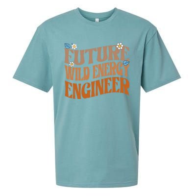 Melanated Afro Future Wind Energy Engineer Gift Sueded Cloud Jersey T-Shirt