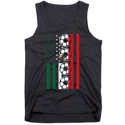 Mexican American Flag Soccer Cinco De Mayo Sports Women Tank Top