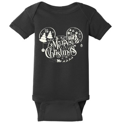 Mickey And Friends Christmas Merry Mickey Ears Baby Bodysuit