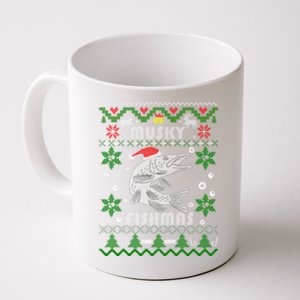 Muskie Angler Fishmas Musky Fishing Funny Gift Ugly Christmas Gift Coffee Mug