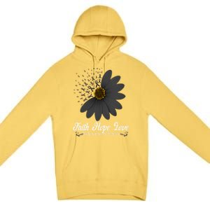 Melanoma Awareness Faith Hope Love Black Ribbon Support Gift Cute Gift Premium Pullover Hoodie