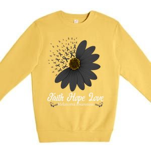 Melanoma Awareness Faith Hope Love Black Ribbon Support Gift Cute Gift Premium Crewneck Sweatshirt