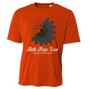 Melanoma Awareness Faith Hope Love Black Ribbon Support Gift Cute Gift Cooling Performance Crew T-Shirt