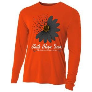 Melanoma Awareness Faith Hope Love Black Ribbon Support Gift Cute Gift Cooling Performance Long Sleeve Crew