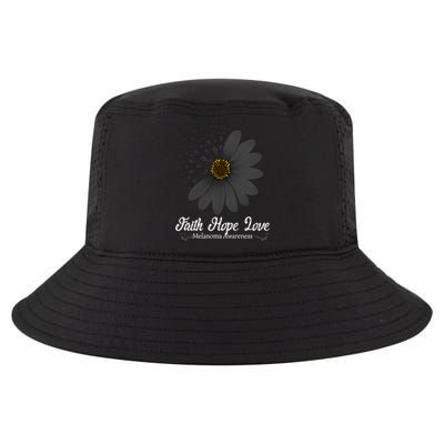 Melanoma Awareness Faith Hope Love Black Ribbon Support Gift Cute Gift Cool Comfort Performance Bucket Hat