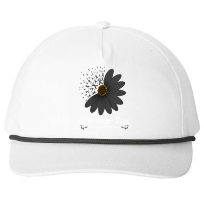 Melanoma Awareness Faith Hope Love Black Ribbon Support Gift Cute Gift Snapback Five-Panel Rope Hat